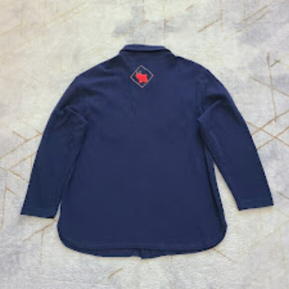 Vtg 80s Teddi Folk Art Appliqué Graphic Cardigan Women’s L Holiday Reindeer - Picture 7 of 11